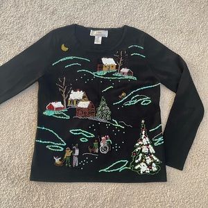 Vintage Lisa International Holiday Christmas Embellished Sweater - S